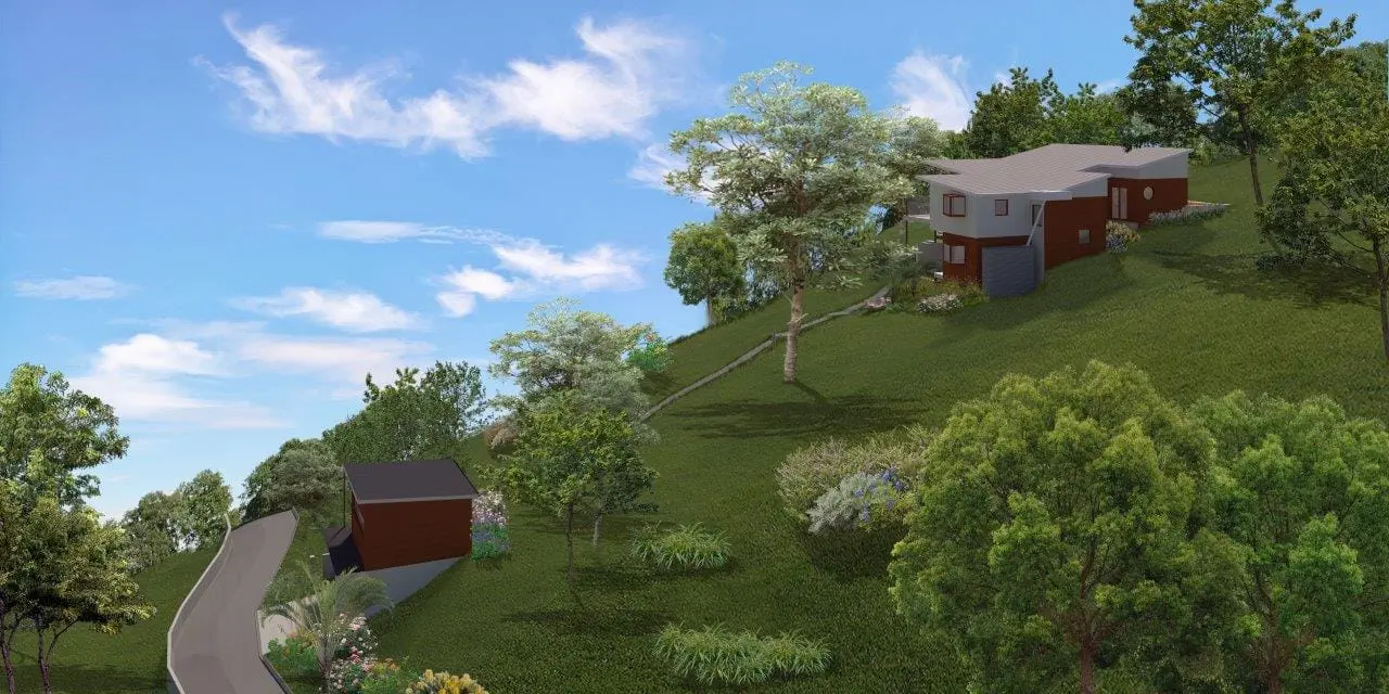 Overhead View of Sloping Site Artists Impressions New Home Build