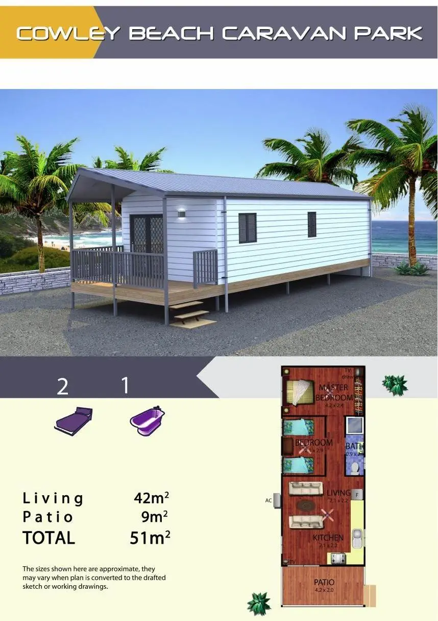Caravan Park Holiday Units Artists Impressions Cowley Beach 3D Brochure Design